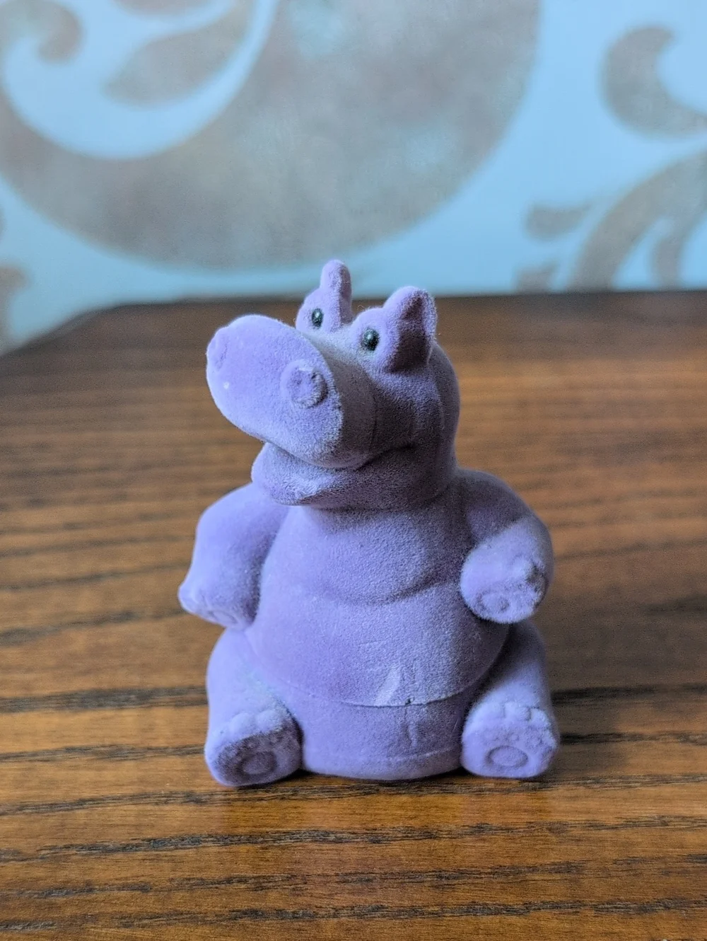 Hippo in a Tutu Pendant Necklace in Lavender Felted Purple Box